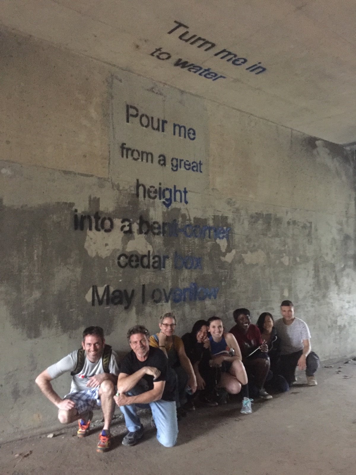 The poem Funeral on a wall at the Karl Stirner Arts Trail
