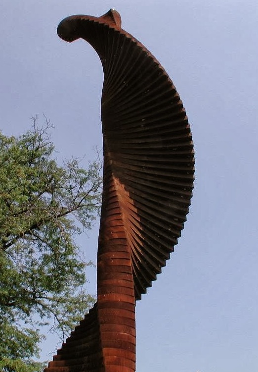 The Easton Ellipse sculpture by Patricia Meyerowitz on the Karl Stirner Arts Trail