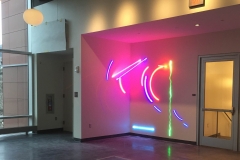 The neon tube installation For JT by Stephen Antonakos in Buck Hall