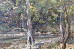 A plein air painting of trees