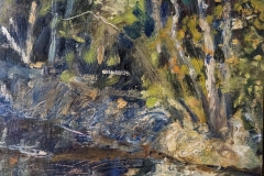 A plein air painting of trees