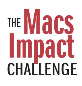 A graphic representation of these words: The Macs Impact Challenge